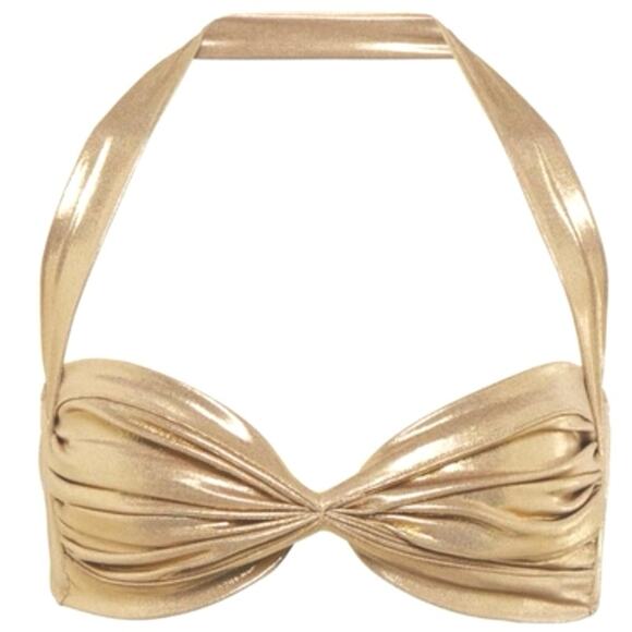 Vintage Norma Kamali Gold Ruched ensemble matching set size XS simply stunning - Picture 2 of 13